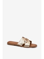 Dámské Plážové Sandály S Dekorativním Detalem Zlaté Amiresna Dámské Plážové Sandály S Dekorativním Detalem Zlaté Amiresna