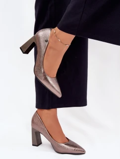 Dámské Lodičky Na Podpatku Vinceza 62252 Grafitové