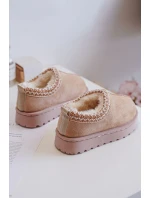 Sněhule Dětské Kotníkové Na Platformě Zateplené Kožešinou Béžové Vilabria