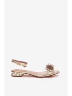 Průhledné sandály s mašlí D&A MR52-231 zlaté