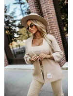 631-1 Stylový pletený svetr z měkkého úpletu - béžový 631-1 Stylový pletený svetr z měkkého úpletu - béžový