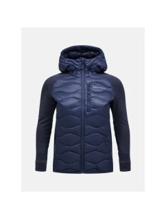 Peak Performance W Helium Down Hybrid Hood péřová bunda tmavě modrá