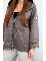 Dámská jarní prošívaná bunda s kapucí a zipem fango