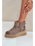 Kožené Semišové Sněhule Na Platformě A Klínu Hnědé Maciejka 06769-02 Tmavě hnědé Kožené Semišové Sněhule Na Platformě A Klínu Hnědé Maciejka 06769-02 Tmavě hnědé