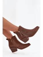 Dámské boty na podpatku S.Barski HY52-538 hnědé
