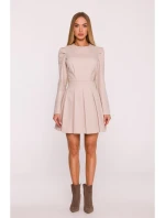 M884 Šaty džínového vzhledu - béžové