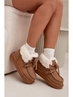 Dámské sněhule D.Franklin z přírodního semiše – camel