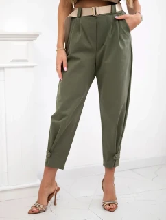 Kalhoty Summer Punto se zapínáním na nohavice khaki