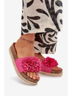 Dámské sandály na platformě s ozdobnými květinami fuchsie Tessara Dámské sandály na platformě s ozdobnými květinami fuchsie Tessara