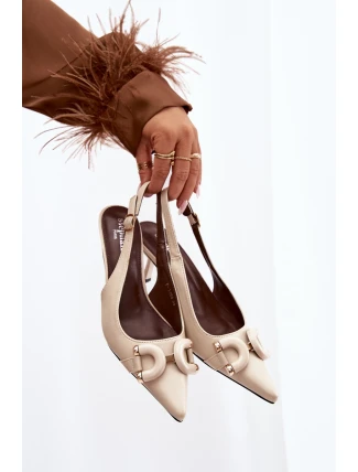 Dámské sandály na jehle s ozdobným detailem světle béžové Brienne