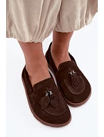 Mokasiny Barefoot z přírodního semiše Zazoo 10220 Hnědé Mokasiny Barefoot z přírodního semiše Zazoo 10220 Hnědé
