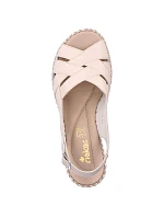 Kožené pohodlné sandály Rieker W RKR682 beige Kožené pohodlné sandály Rieker W RKR682 beige