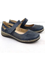 Dámská projmutá obuv na suchý zip tmavě modrá Unisoft 7026