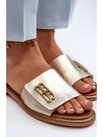 Zazoo 40384 Elegantní Dámské Kožené Žabky Zlaté