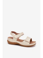 Pohodlné dámské sandály na suchý zip zlaté Iphiope