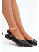 Lakované baleríny s přezkou Černé Rinalle