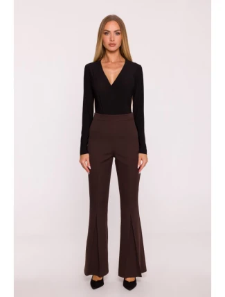 M874 Kalhoty s rozšířenými nohavicemi - hnědé