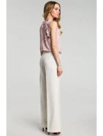 M378 Kalhoty se širokými nohavicemi - barva ecru