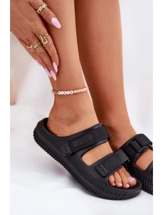 Dámské pěnové pantofle na suchý zip Big Star – černé Dámské pěnové pantofle na suchý zip Big Star – černé