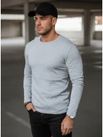 Pánské šedé tričko FashionStreet s dlouhým rukávem LX0578 Pánské šedé tričko FashionStreet s dlouhým rukávem LX0578