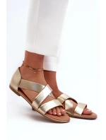 Kožené sandály se šněrováním Zlatá Apulie