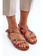 Ploché Dámské Kožené Sandály Maciejka 06635-39 Multikolor