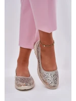 Kožené Prodyšné Lehké Baletky Zlaté Leaneila