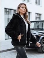 Dámská kožešinová bunda s kapucí černá FashionStreet TY5271
