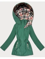 Damska kurtka z wykończeniem w kratkę Goodlookin zielona (KK60411-2#)