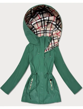 Damska kurtka z wykończeniem w kratkę Goodlookin zielona (KK60411-2#)