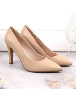 Sergio Leone W SK415B béžové lodičky na podpatku Sergio Leone W SK415B béžové lodičky na podpatku