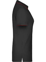 Daiber JN 727 Dámské piqué polo s kontrastní légou 02.0727 black/red