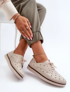 Bílé dámské kožené polobotky S.Barski LR182