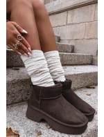 Dámské sněhule z pravé nubukové kůže vyhřívané kožíškem hnědé Milora Dámské sněhule z pravé nubukové kůže vyhřívané kožíškem hnědé Milora