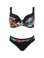 Dámské dvoudílné plavky Barcelona 1 S896BE1 černé s listy - Self Dámské dvoudílné plavky Barcelona 1 S896BE1 černé s listy - Self