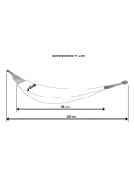 ZAHRADNÍ HOUPACÍ SÍŤ PRO 2 OSOBY 200X150 CM S KRYTEM ŠEDÁ 1039053