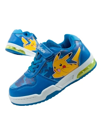 Leomil dětská sportovní obuv Pokemon lehké tenisky na suchý zip LED modrá