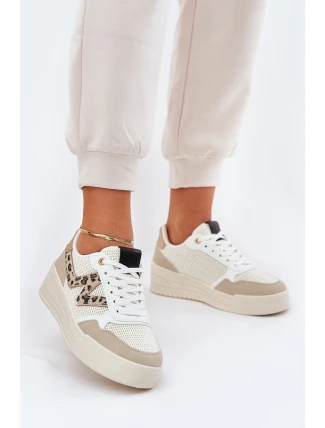 Dámské Sportovní Boty Na Platformě Leopardí Béžové Lorori