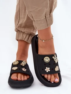 Dámské Pěnové Sandály S Připínáčky Černé Vinceza 76055