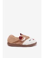 Vánoční dámské pantofle s motivem soba chlupaté béžové Orsella Vánoční dámské pantofle s motivem soba chlupaté béžové Orsella