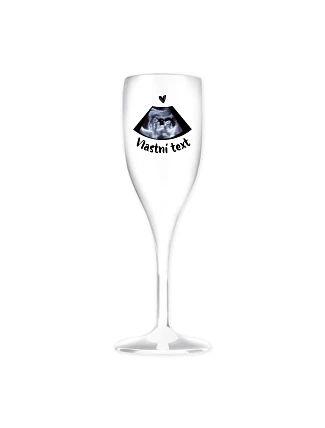 Personalizovaná nerozbitná prosecco sklenice s ultrazvukem