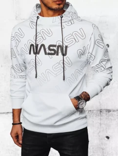 Pánská mikina s kapucí s potiskem bílá FashionStreet BX5570