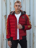 Pánská prošívaná zimní bunda s kapucí FashionStreet bordó TX4866