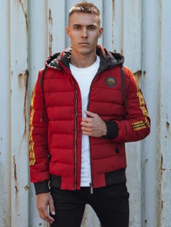 Pánská prošívaná zimní bunda s kapucí FashionStreet bordó TX4866