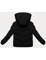 Hrubší černá dámská zimní bunda ze strukturovaného materiálu J Style (5M3251-392)