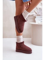 Dámské Sněhule Na Platformě Zateplené Kožíškem Tmavě Hnědé Xamella Dámské Sněhule Na Platformě Zateplené Kožíškem Tmavě Hnědé Xamella