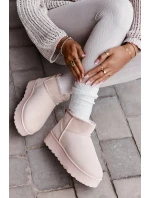 Sněhule Dámské Na Platformě Zateplené Kožíškem Světle Béžové Xamella