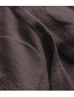 Dlouhý vlněný přehoz přes oblečení typu alpaka v kakové barvě s kapucí (908)