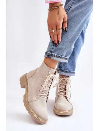 Flat Boots Lewski Shoes 3285 Světle béžová