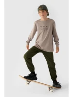 Chlapecké Kalhoty Jogger Casual Hladké 4F Khaki 4FJWMM00TTROM0812-43S